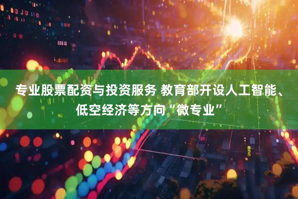 专业股票配资与投资服务 教育部开设人工智能、低空经济等方向“微专业”